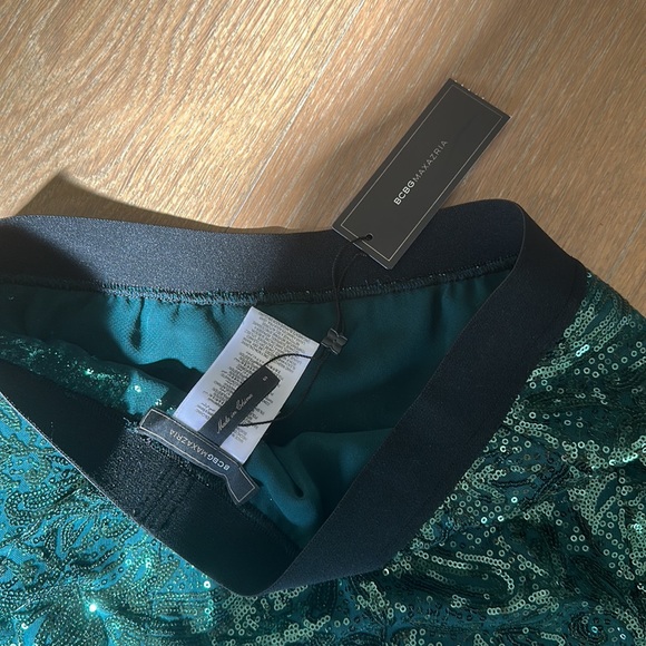 NWT Bcbgmaxazria sequin draped green skirt. Size S - Picture 6 of 6